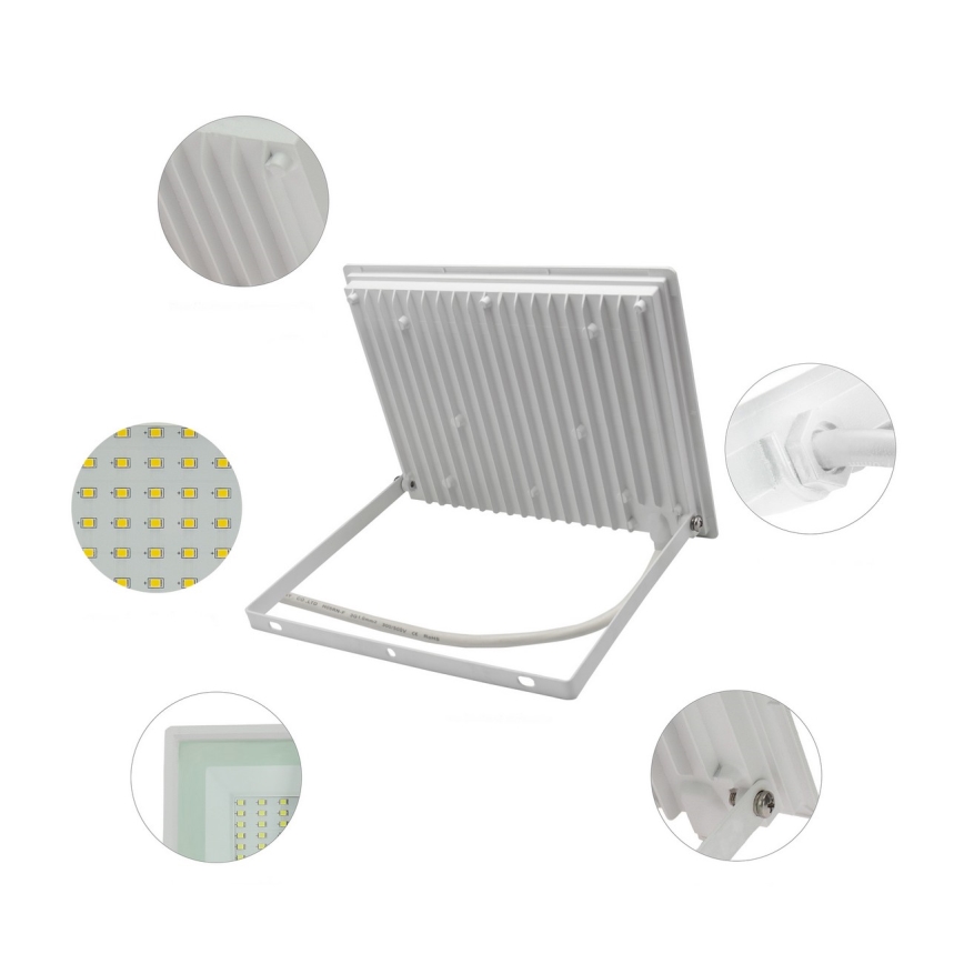 LED-ulkovalonheitin NOCTIS LUX 3 LED/50W/230V IP65 valkoinen