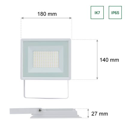 LED-ulkovalonheitin NOCTIS LUX 3 LED/50W/230V IP65 valkoinen