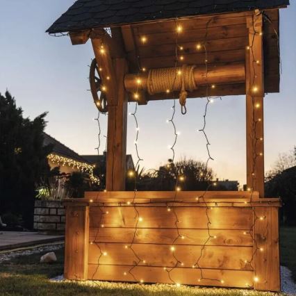 LED ulkovalosarja 100xLED/1x2m IP44 lämmin valkoinen