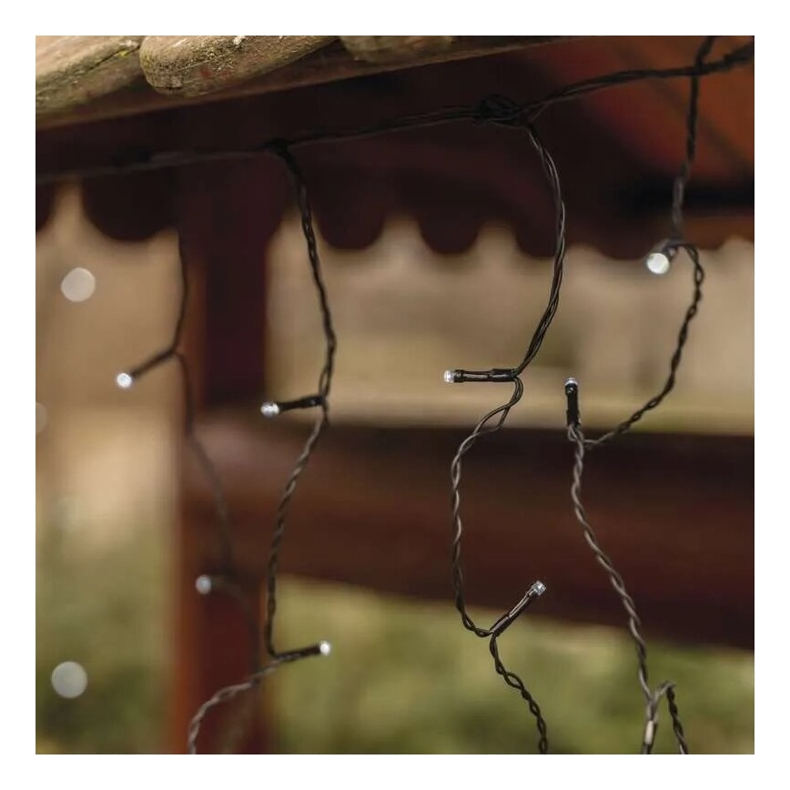 LED-ulkovalosarja 100xLED/2,5x0,9m IP44 kylmänvalkoinen