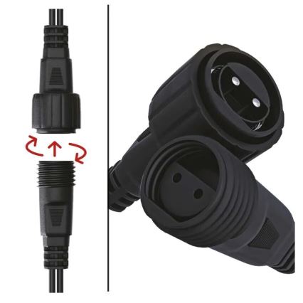 LED-ulkovalosarja 100xLED/2,5x0,9m IP44 kylmänvalkoinen