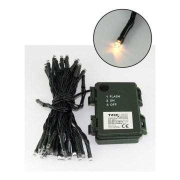 LED-ulkovalosarja 100xLED/2 toimintoa/3xAA 10,8m IP44 lämmin valkoinen