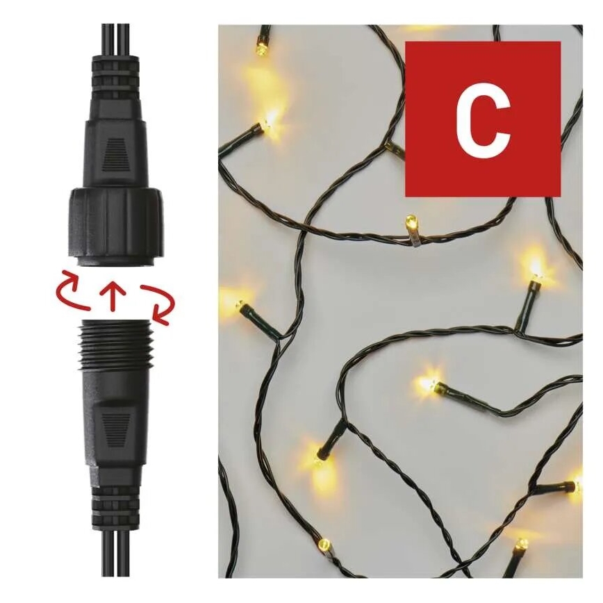 LED-ulkovalosarja 50xLED/5m IP44 lämmin valkoinen