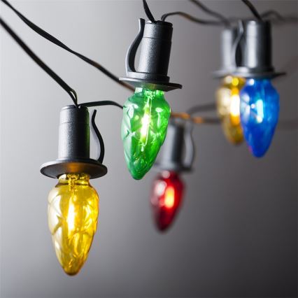 LED-ulkovalosarja CONE FILAMENT 20xE10 19 m monivärinen/lämminvalkoinen IP44, Valmistettu EU:ssa