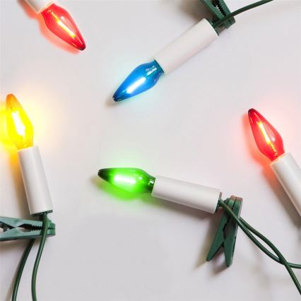 LED-ulkovalosarja FELICIA FILAMENT 20xE10 19m, monivärinen/lämminvalkoinen, IP44, Valmistettu Tšekissä