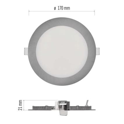 LED-upotettava alasvalo NEXXO LED/12,5W/230V 3000/3500/4000K hopeanvärinen halkaisija 17 cm