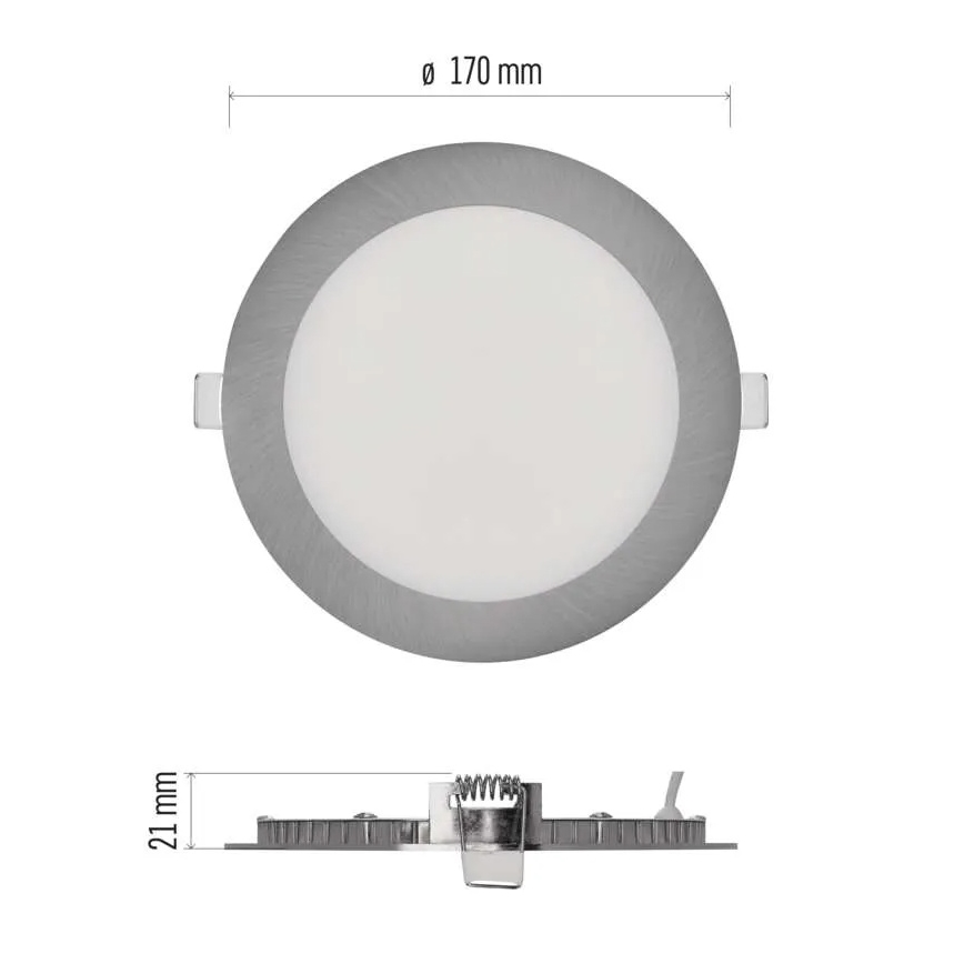 LED-upotettava alasvalo NEXXO LED/12,5W/230V 3000/3500/4000K hopeanvärinen halkaisija 17 cm