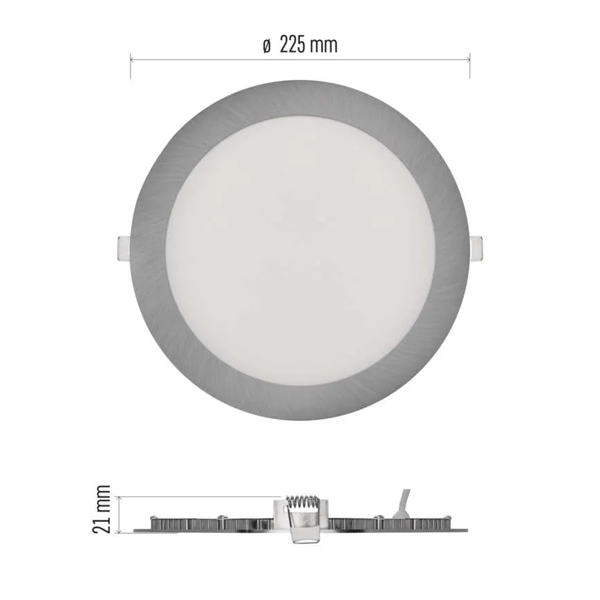 LED-upotettava alasvalo NEXXO LED/18W/230V 3000/3500/4000 K hopeanvärinen halkaisija 22,5 cm