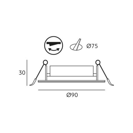LED upotettava kattovalaisin BRINO LED/3/5/7W/230V 3000/4000/6500K valkoinen