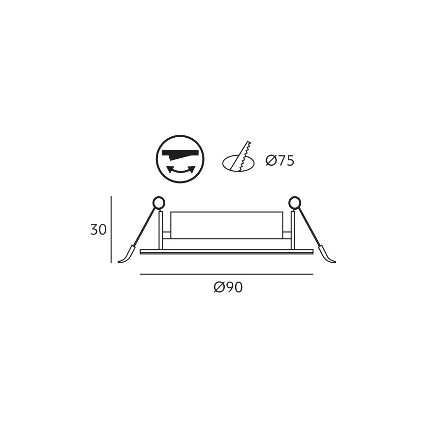 LED upotettava kattovalaisin BRINO LED/3/5/7W/230V 3000/4000/6500K valkoinen