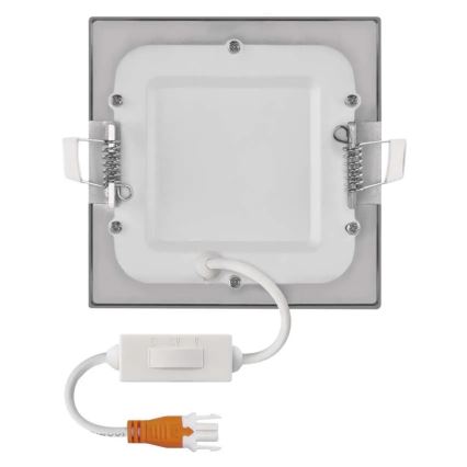LED-upotettava kattovalaisin NEXXO 7W/230V 3000/3500/4000K hopeanvärinen 12x12 cm