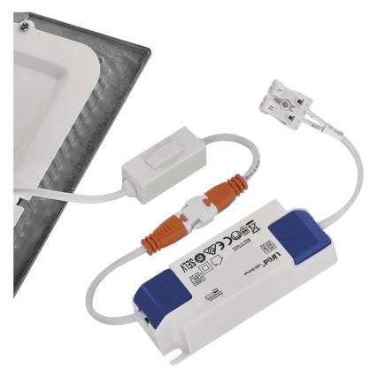 LED-upotettava kattovalaisin NEXXO 7W/230V 3000/3500/4000K hopeanvärinen 12x12 cm