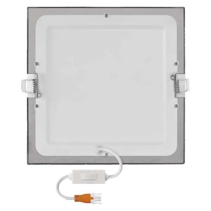 LED-upotettava kattovalaisin NEXXO LED/18W/230V 3000/3500/4000K hopea 22,5 x 22,5 cm