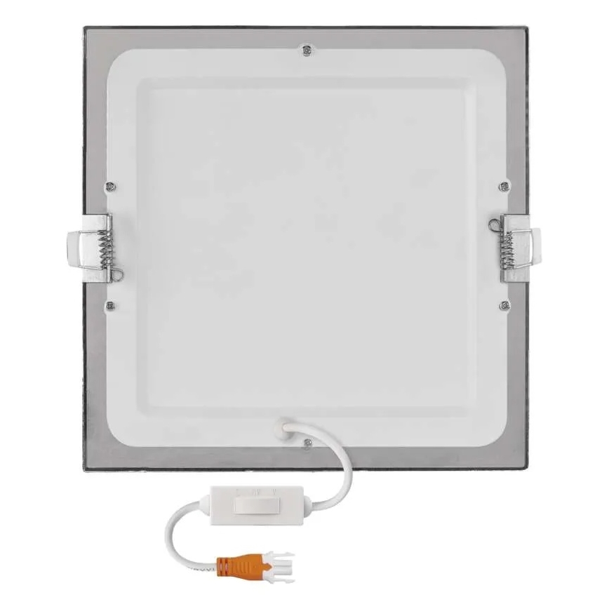 LED-upotettava kattovalaisin NEXXO LED/18W/230V 3000/3500/4000K hopea 22,5 x 22,5 cm