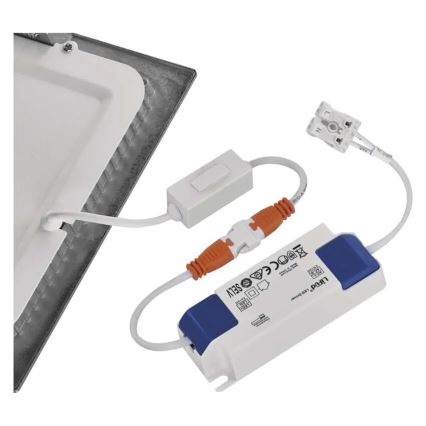 LED-upotettava kattovalaisin NEXXO LED/18W/230V 3000/3500/4000K hopea 22,5 x 22,5 cm