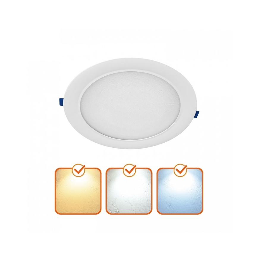 LED upotettava kattovalaisin SIGARO LED/24W/230V 3000/4000/6500K Ø 22 cm valkoinen