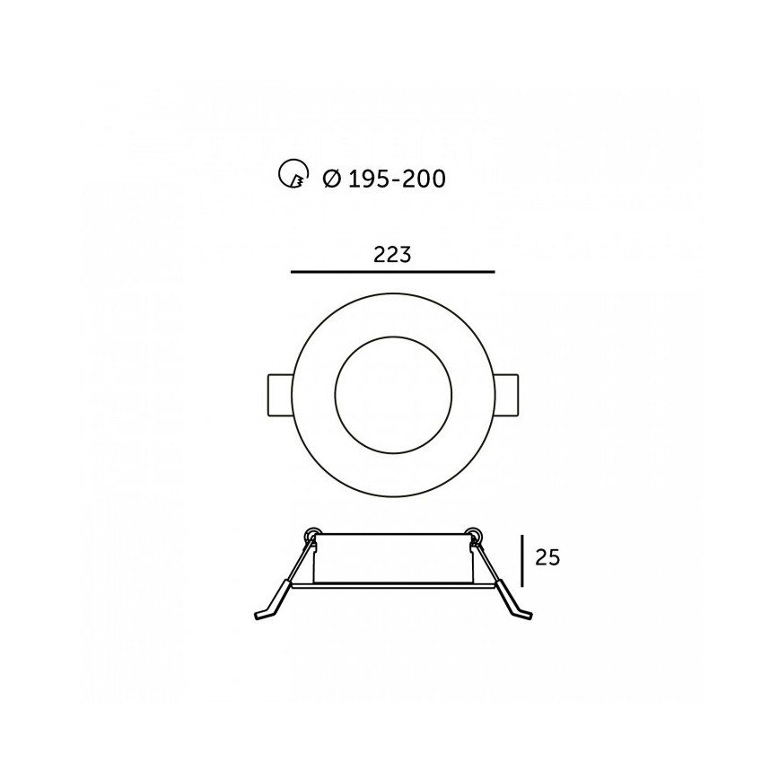 LED upotettava kattovalaisin SIGARO LED/24W/230V 3000/4000/6500K Ø 22 cm valkoinen