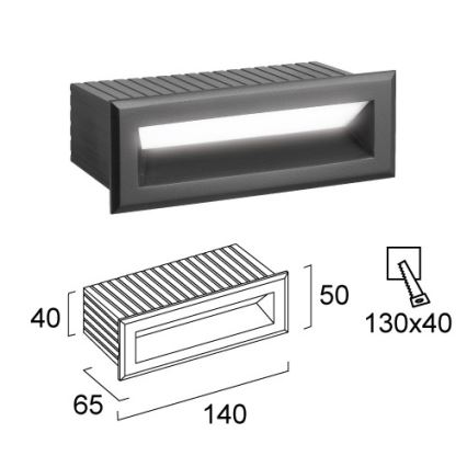 LED-upotettava ulkovalaisin FLIK LED/3W/230V IP65 antrasiitti