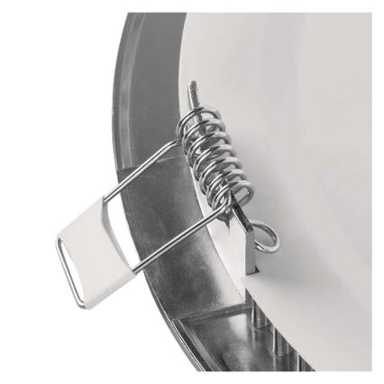 LED-upotettava valaisin NEXXO LED/7W/230V, kolme värilämpötilavaihtoehtoa 3000/3500/4000K, hopea, halkaisija 12 cm