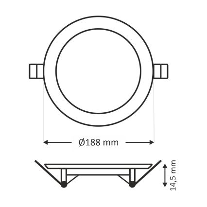 LED upotettava valo CIRCLE LED/15W/230V 6500K halkaisija 18,8 cm valkoinen