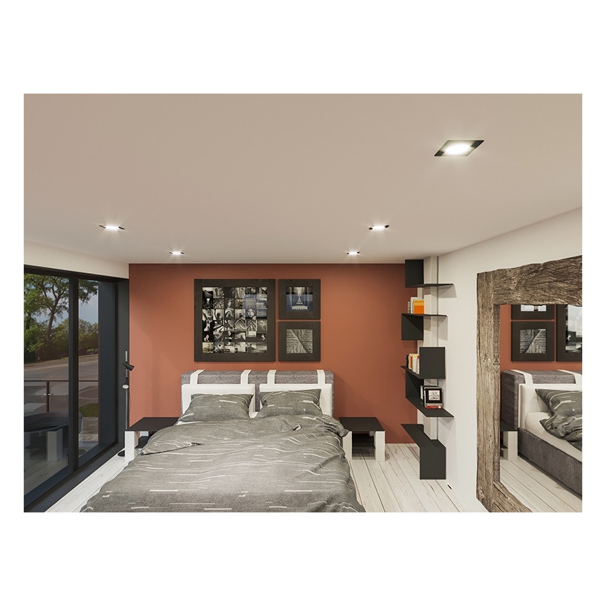 LED upotettava valo LED/18W/230V 3000K 11,5x11,5 cm musta