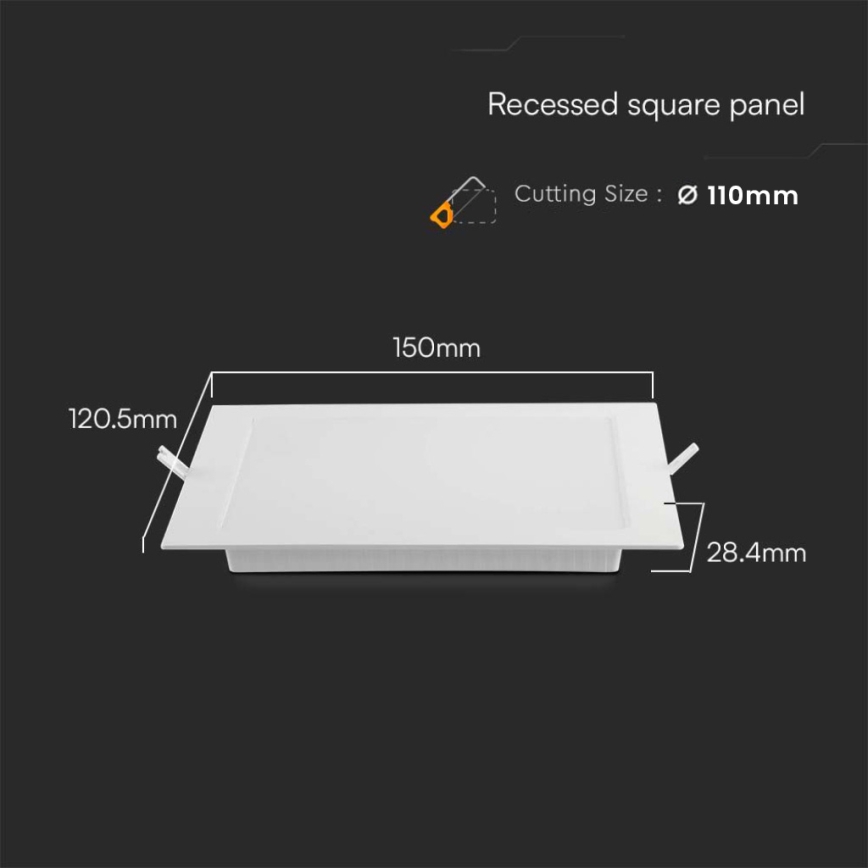 LED upotettava valo LED/6W/230V 12x12 cm 6500K valkoinen