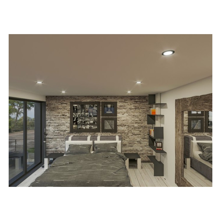 LED upotettava valo LED/6W/230V 4000K halkaisija 8,5 cm musta