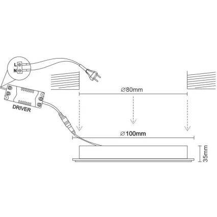 LED upotettava valo LED/7,5W/230V 4000K valkoinen