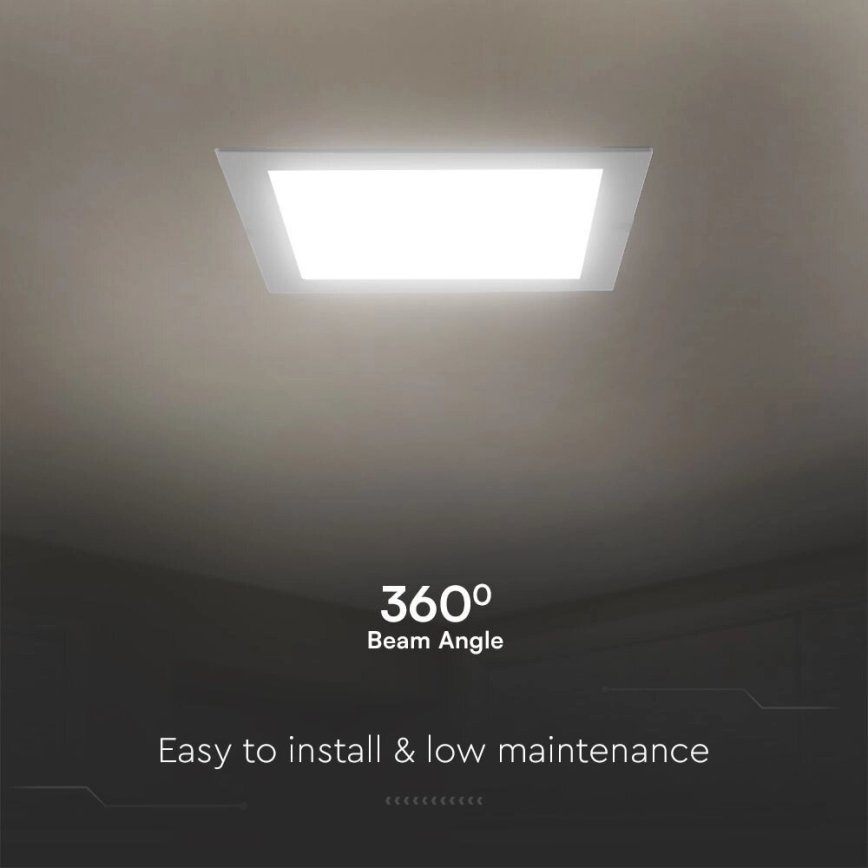 LED upotettava valo SAMSUNG CHIP LED/18W/230V 6500K 22x22 cm valkoinen