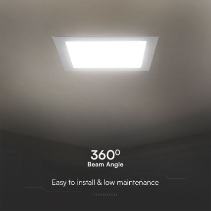 LED upotettava valo SAMSUNG CHIP LED/24W/230V 3000K 29,5x29,5 cm valkoinen