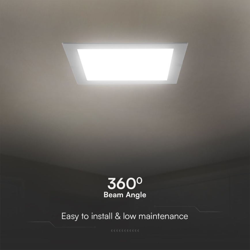 LED upotettava valo SAMSUNG CHIP LED/24W/230V 3000K 29,5x29,5 cm valkoinen