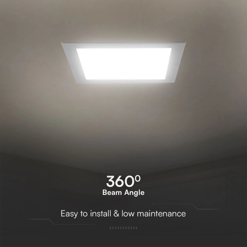 LED upotettava valo SAMSUNG CHIP LED/24W/230V 6500K 29,5x29,5 cm valkoinen