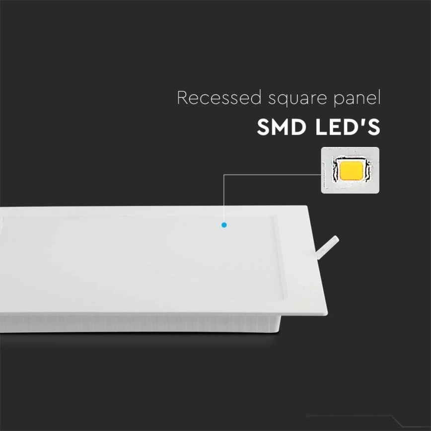 LED upotettava valo SAMSUNG CHIP LED/6W/230V 6500K 12x12 cm valkoinen