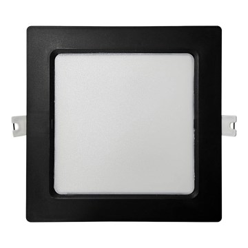 LED upotettava valo SQUARE LED/12W/230V 4000K 17x17 cm musta