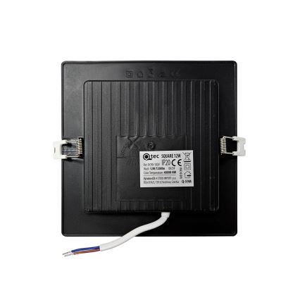 LED upotettava valo SQUARE LED/12W/230V 4000K 17x17 cm musta