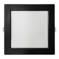 LED upotettava valo SQUARE LED/18W/230V 4000K 22x22 cm musta
