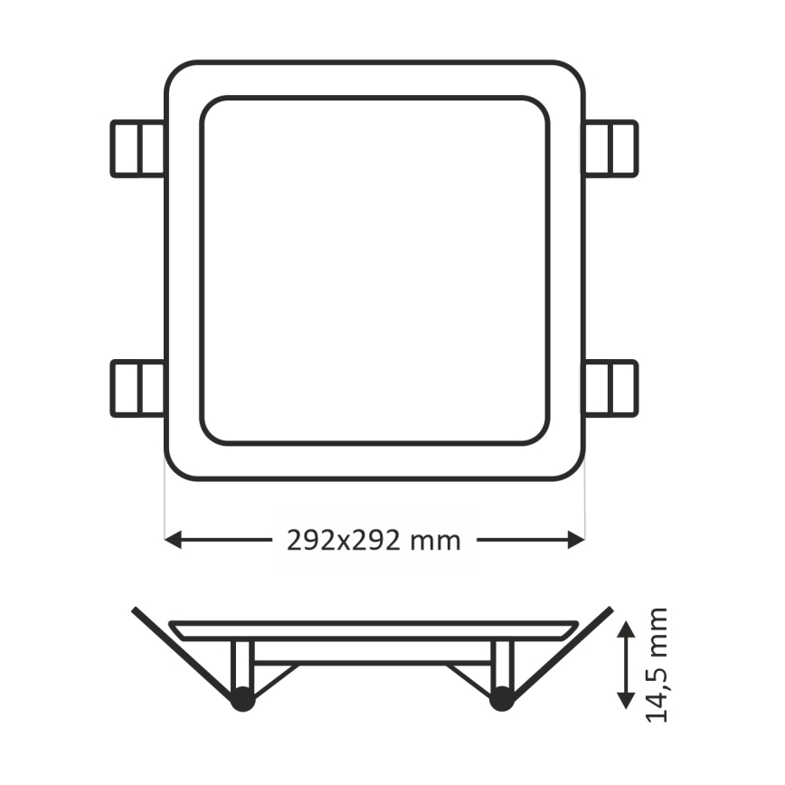 LED upotettava valo SQUARE LED/24W/230V 4200K 29,2x29,2 cm ruskea