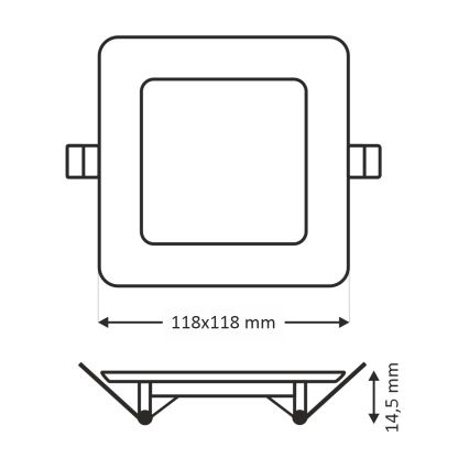 LED upotettava valo SQUARE LED/6W/230V 4200K 11,8x11,8 cm valkoinen
