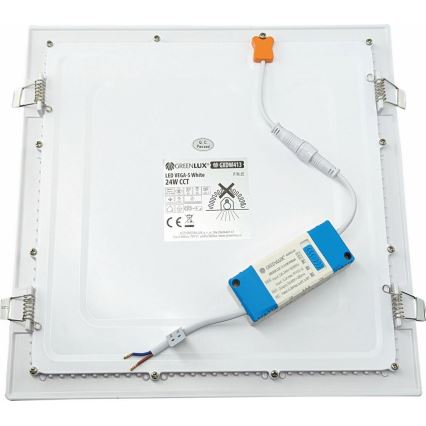 LED upotettava valo VEGA LED/24W/230V 2900/3900/5800K 30x30 cm valkoinen