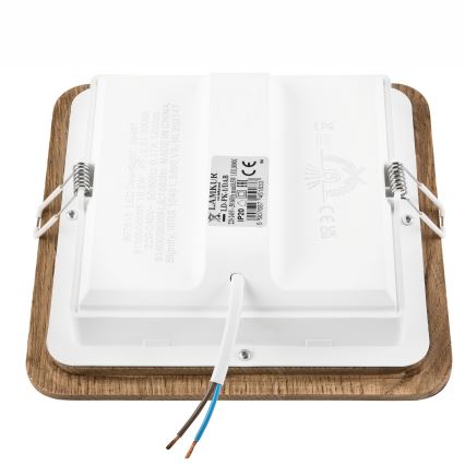 LED upotettava valo WOODY SPOT LED/17W/230V 3000K saksanpähkinä 18,5x18,5 cm