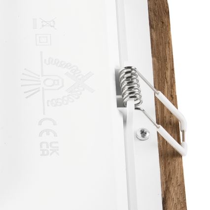 LED upotettava valo WOODY SPOT LED/17W/230V 3000K saksanpähkinä 18,5x18,5 cm