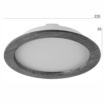 LED upotettava valo WOODY SPOT LED/23,5W/230V 4000K tammi ø 23,5 cm