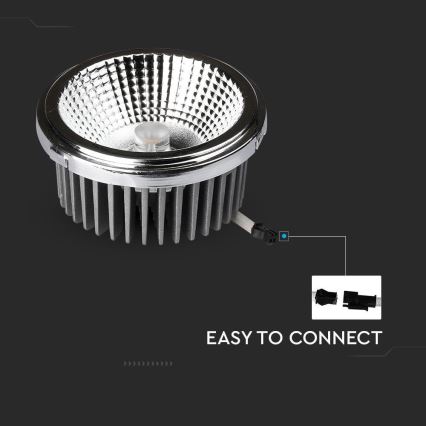LED Upotettu kohdevalo LED/20W/230V 6400K 40°/20° halkaisija 11 cm kiiltävä kromi