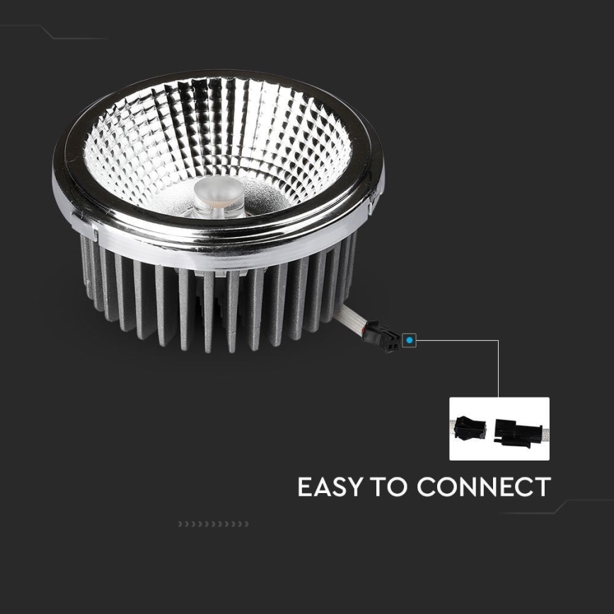 LED Upotettu kohdevalo LED/20W/230V 6400K 40°/20° halkaisija 11 cm kiiltävä kromi