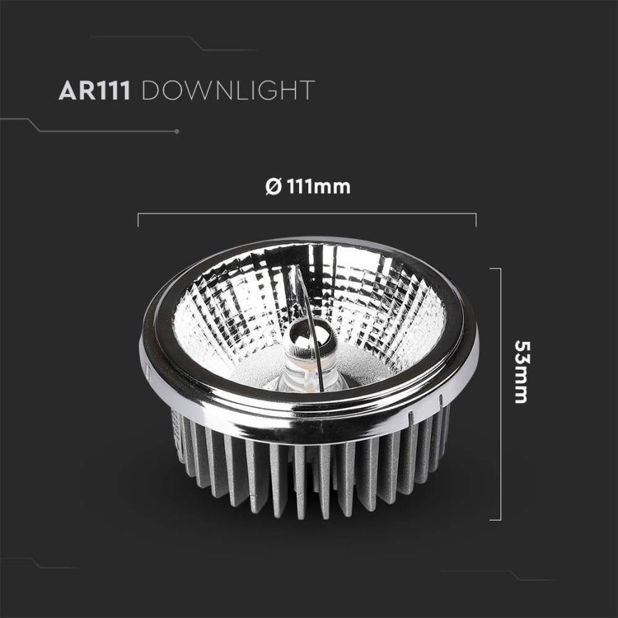 LED Upotettu kohdevalo LED/20W/230V 6400K 40°/20° halkaisija 11 cm kiiltävä kromi