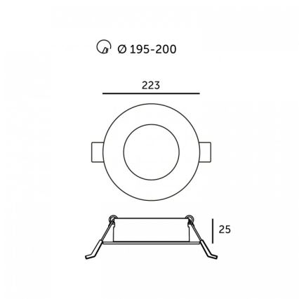 LED-uppoasennettava valaisin SIGARO LED/18W/230V 3000/4000/6500K Ø 22 cm valkoinen