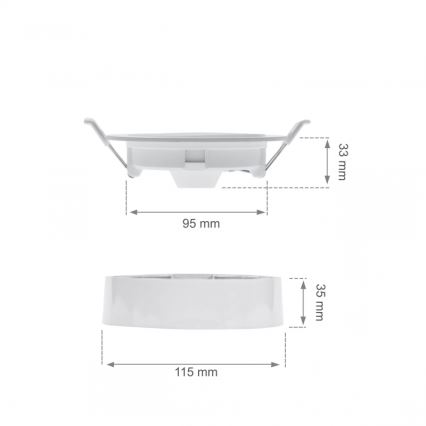 LED-uppovalaisin ALGINE 2-in-1 LED/6W/230V 3000K valkoinen