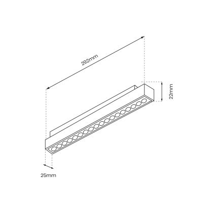 LED Valaisin kiskojärjestelmään MAGNETIC TRACK LED/18W/48V 4000K