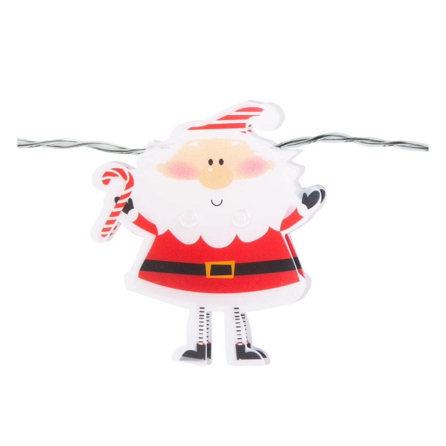 LED-valoketju 10xLED/2xAA 1,35 m lämmin valkoinen Santa