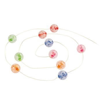 LED  valoketju 10xLED/2xAA 2,35m monivärinen